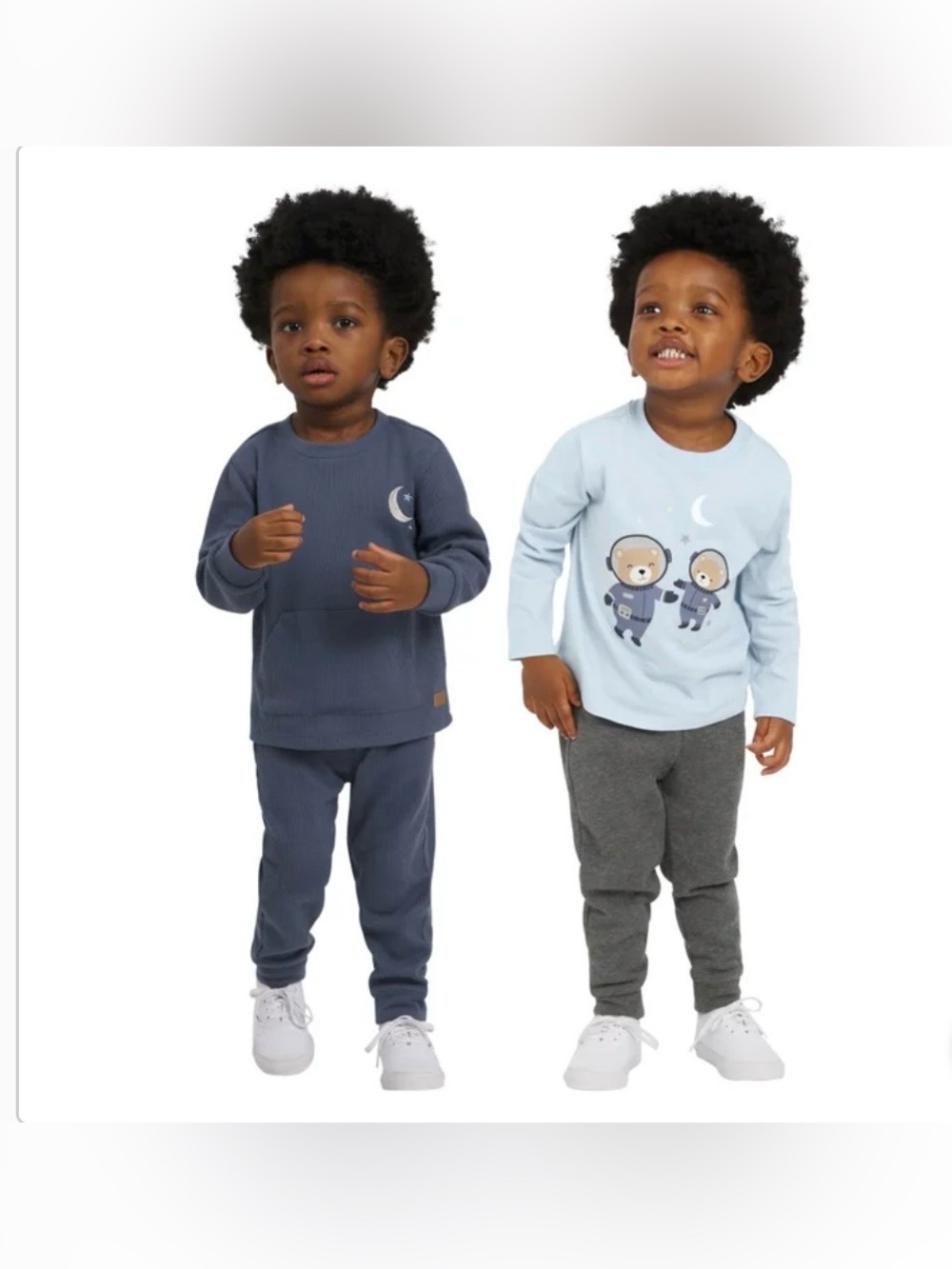 Koala Kids Boys Navy & Light Blue 2-Piece Matching Sets - Space Bear Print